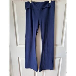 Victoria’s Secret PINK Foldover Flare Leggings Navy Yoga Pants Sz M Y2K Revival